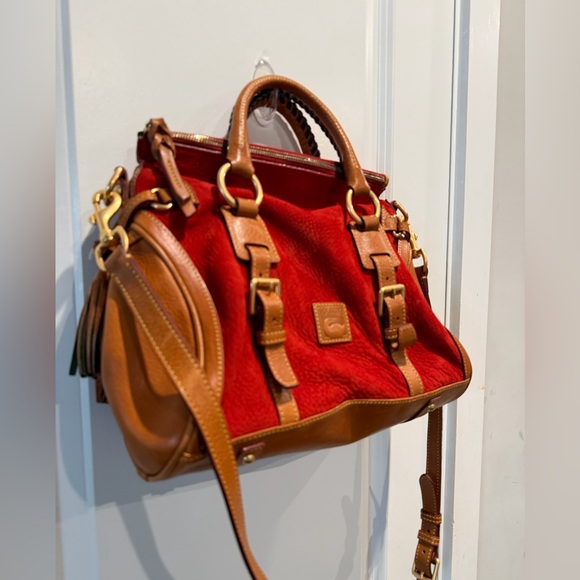 Rare Vintage Dooney & Bourke Red and Brown Satchel - Picture 10 of 14